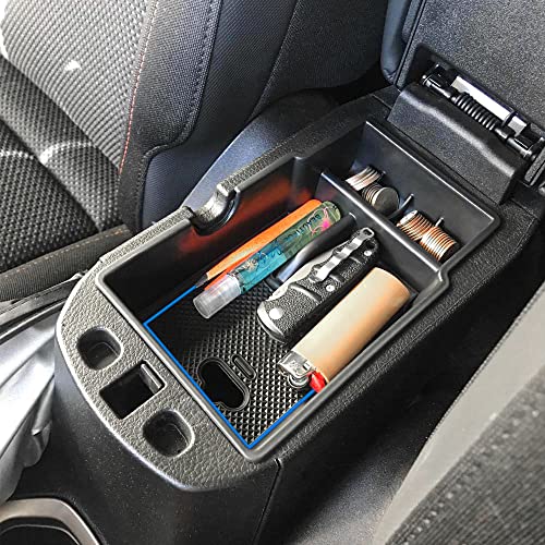 Edbetos Center Console Organizer Tray Compatible With Jeep Renegade Accessories 2015-2019 2020 2021 2022 Armrest Glove Box Secondary Storage (Blue Line) #TOP1