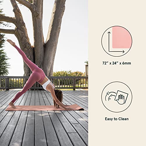 Retrospec Zuma Yoga Mat For Men & Women - Outdoor & Indoor Non Slip Exercise Mat For Hot Yoga, Pilates, Stretching, Floor & Fitness Workouts - Blush #TOP1