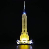 Vista 1 de Briksmax Kit de iluminación LED para arquitectura Empire State Building - Compatible con el modelo de bloques de construcción Lego 21046 - No
