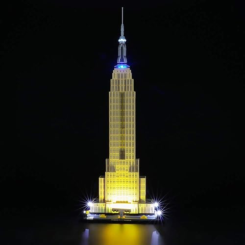 Briksmax Kit de iluminación LED para arquitectura Empire State Building - Compatible con el modelo de bloques de construcción Lego 21046 - No