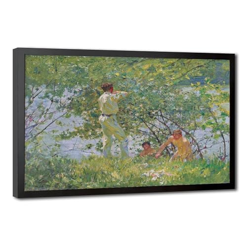 Toile Henry Scott Tuke Leafy June - Cadre suspendu déco murale salon 30x45cm