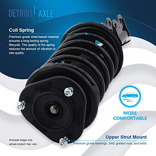Image of Detroit Axle - Front End 12pc Suspension Kit for 1998-2002 Chevy Prizm 1996-1997 Geo Prizm 2 Ready Struts 2 Lower Control Arms 2 Ball Joints 4 Inner Outer Tie Rods 2 Sway Bars Replacement