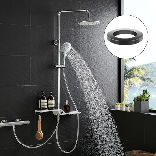 50 Stück Gummischlauchringe, 1 1/4 Zoll Dichtungsringe für Wasserhahn, Dicke 3mm O-Ring, Duschschlauch Unterlegscheibe, Schwarz Dichtungen, 38mm OD, 25mm ID, für Hahnverbinder Schlauch