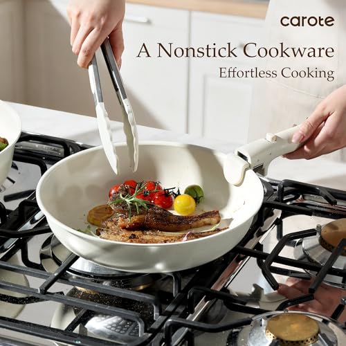 Image of CAROTE 19pcs Pots and Pans Set, Nonstick Cookware Set Detachable Handle, Induction Kitchen Cookware Sets Non Stick with Removable Handle, RV Cookware Set, Oven Safe