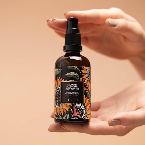 Miniatura 5 de iYURA Balaayah Black Gram - Aceite corporal corporal hidratante y masaje ayurvédico, aroma agradable a vainilla e incienso, lujoso, de rápida