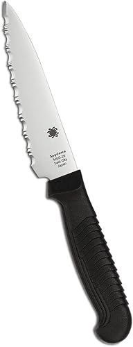 Spyderco Cuchillo utilitario de cocina ligero con hoja de acero inoxidable MBS-26 y mango de plástico de polipropileno