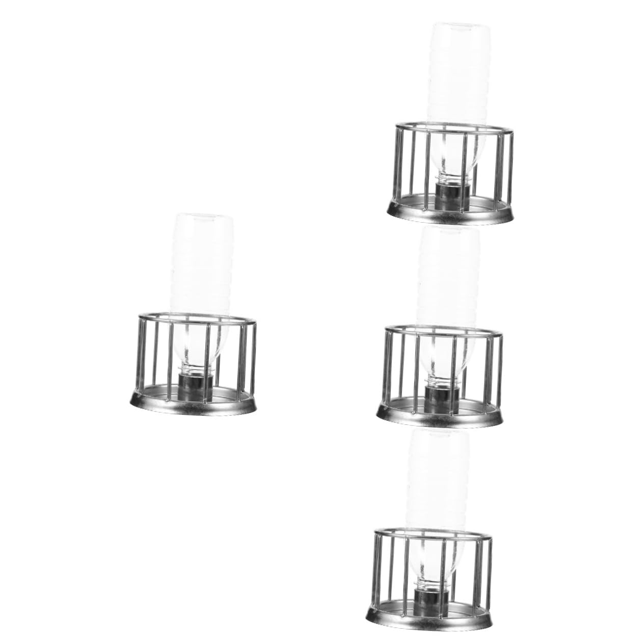 Kisangel 4piezas Bebedero Inoxidable para Reptiles Dispensador De Agua Mini para Tortugas y Plato Antisalpicaduras Accesorio Práctico y para Terrario