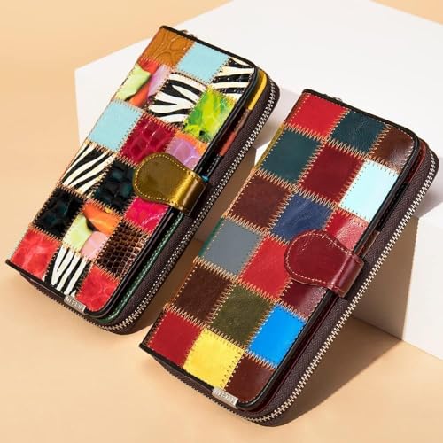 Cash Ladies Wallet Card Slots Holder Durable Large Capacity Leather Coin Pouch Color Purse Clutch Girls Wallets, B, One Size2