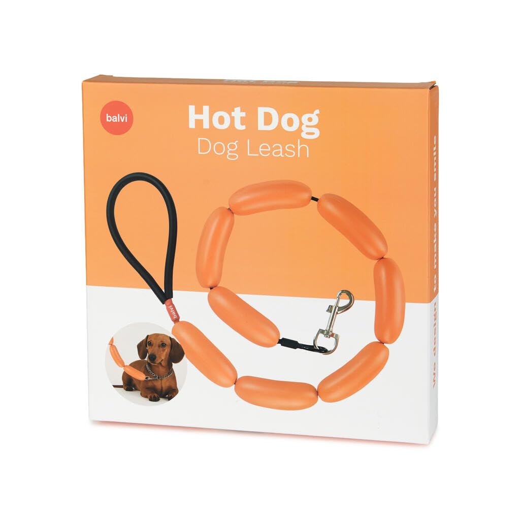 Balvi Guinzaglio cane Hot Dog Colore marrone Trendy guinzaglio per passeggiate con stile Plastica 110