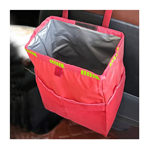 FekeyJF-Foldable-Hanging-Car-Trash-Can-with-Storage-Pockets-Red Fekey&JF Foldable Hanging Car Trash Can with Storage Pockets, Red - Image 1
