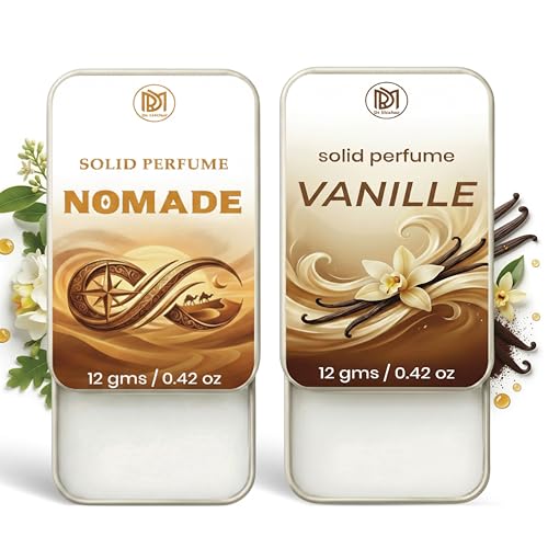 Image of Dr.Mashur Solid Perfume |Vanille&Nomade Alcohol Free Wax Perfume Balm, Long Lasting | Pocket Tin 12g, Pack Of 2| Non Greasy Smooth Glide, Travel Friendly Men And Women