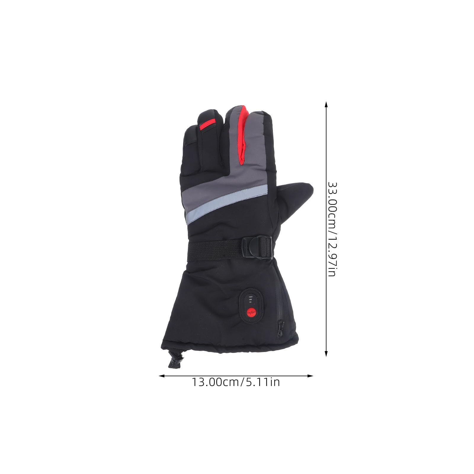 Ciieeo Guantes de Esquí Calefactables Negros para Adulto Niveles | Tejido, Calefacción Total de Mano, sin Batería Incluida, para Esquí y Riding