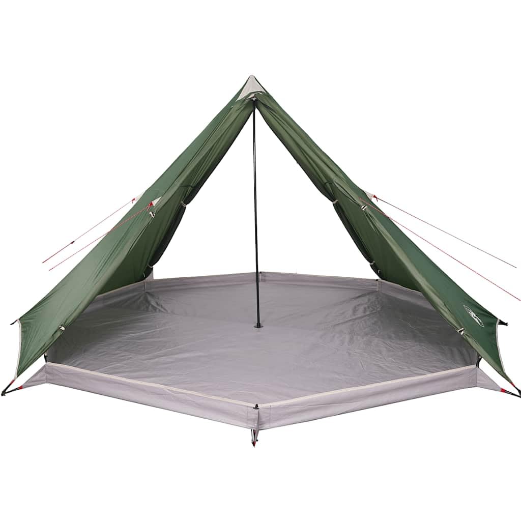 Tipi para 8 personas, verde, impermeable, a prueba de viento, con conector E para cable de extensión, ventilación, cremallera, ligera y portátil, tienda de camping