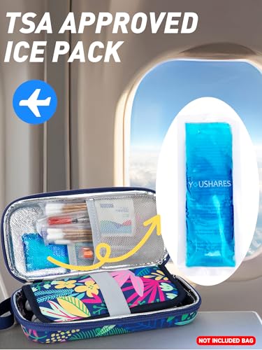 Image of YOUSHARES Ice Packs for Insulin Cooler Travel Case - TSA Approved Medicine Cold Pack for Air Travel, Reusable Mini Freezer Packs Small Diabetic Cooling Flight Ice Bags 4 Packs