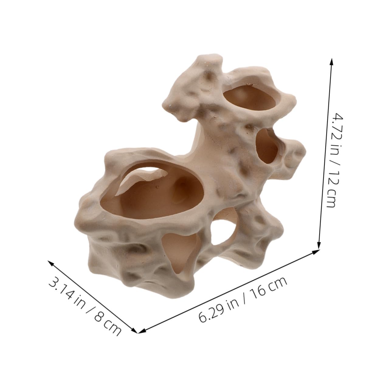 UPKOCH Grotte de Cachette D'aquarium en Céramique Beige 2pcs | Forme Roche Naturelle, pour Bassins D'eau Douce, Adaptée Betta et Crevettes