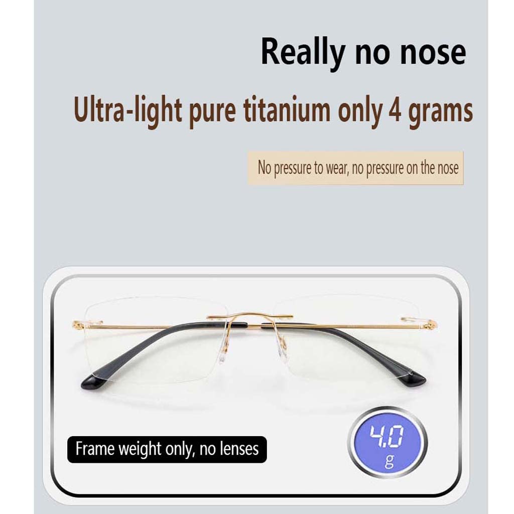 WZX Gafas de Lectura sin Marco de visión Anti-Azul Hombres Anti-Ultravioleta Anti-Fatiga Ocular Dolor de Cabeza Gafas de luz Anti-Azul Anti-Fatiga ultraligeras de Mediana Edad y Ancianos