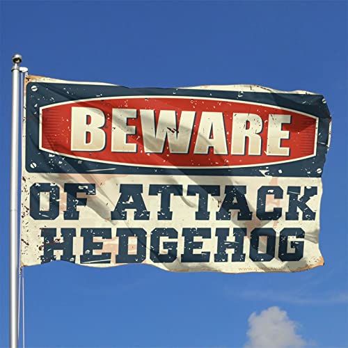 Drapeau hérisson chambre fille anti-mur blanc Beware of Attack - 3