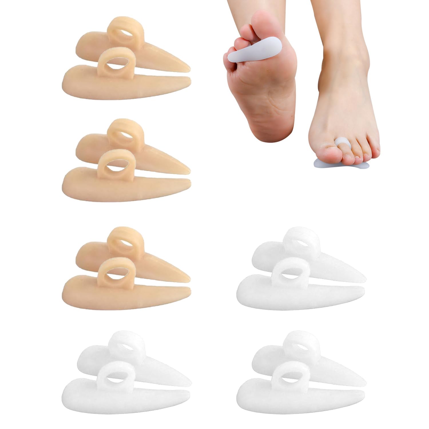 6 Paia Cuscinetti per Cresta per Dita a Martello in Gel, Tutore per la Correzione Delle Dita a Martello, Ridurre Il Dolore e Lattrito, Lavabile e Riutilizzabile, per Donne e Uomini