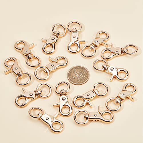 Image of GORGECRAFT 20Pcs Trigger Snap Hooks 360 Degree Swivel Lobster Clasps Clips Golden Heavy Duty Alloy Snaps Hook for Pet Cages Chains Keychain Lanyard Carabiner DIY Jewellery Making Crafts Findings