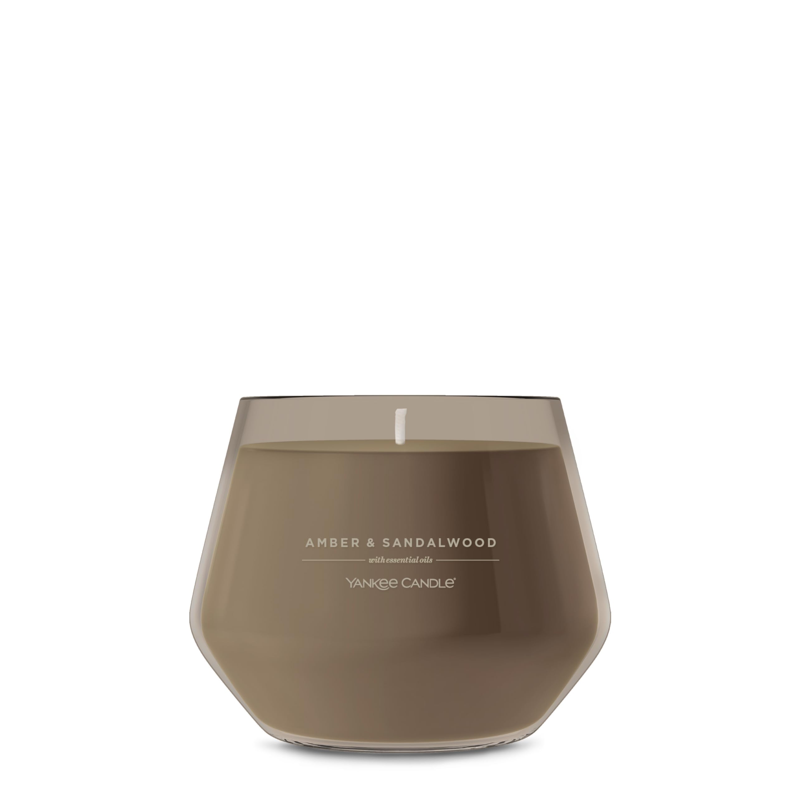 Yankee Candle Studio Scented Candle with up to 50 Hour Burn Time, Premium Plant Wax Blend for Consistent Burn, 10 oz Jar Candle with Room Filling Fragrance, Amber & Sandalwood