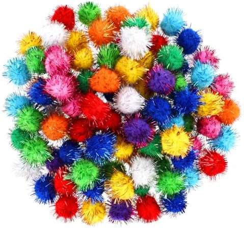 100 Pcs Cat Pom Pom Balls Fuzzy Balls for Cats Interactive