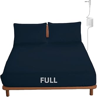 OKOHEY Grounding Fitted Sheets with 15ft Earthing Cord, Full Size, 90% Organic Cotton + 10% Silver Fiber, Soft & Breathable Grounded Sheet for Better Sleep and Enhanced Wellness, Dark Blue