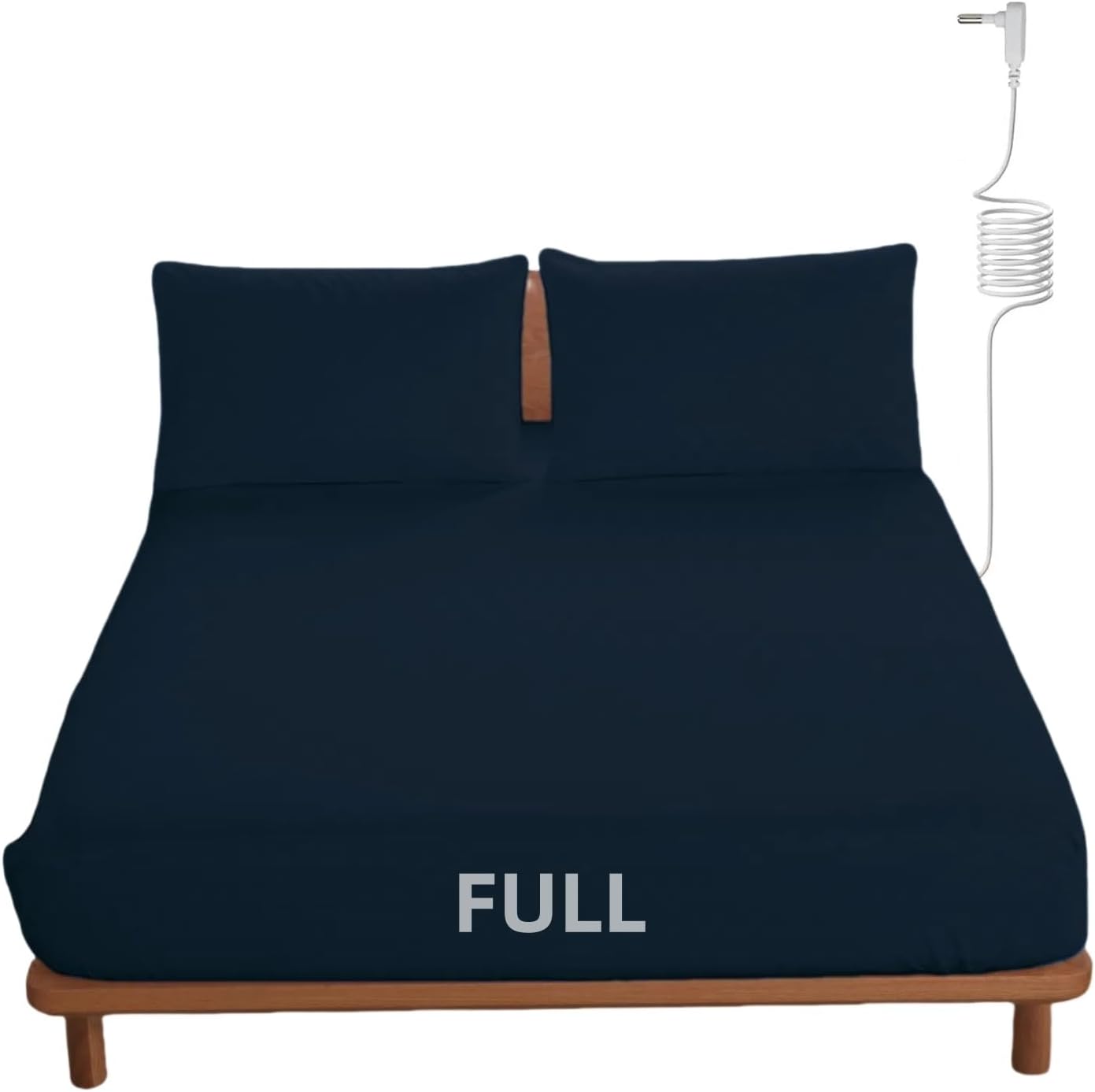 OKOHEY Grounding Fitted Sheets with 15ft Earthing Cord, Full Size, 90% Organic Cotton + 10% Silver Fiber, Soft & Breathable Grounded Sheet for Better Sleep and Enhanced Wellness, Dark Blue