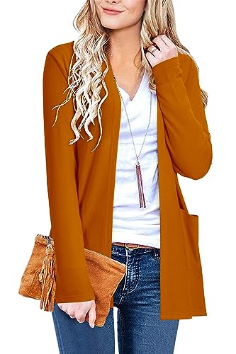 Image of ULTRANICE Cardigan Sweaters Womens Fashion 2025 Spring Lightweight Long Sleeve Casual Tops Clothes Outfits with Pockets