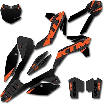 Factory EFX kit, Dont buy cheap Counterfeit Gray Orange Shift Graphics Kit fits KTM 13-15 SX SXF XC XCF 125 250 300 450
