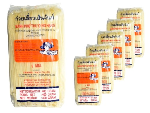 Granjero - fideos de Asia de 5 mm de ancho - paquete de 5 (5 x 400 g) - fideos de arroz tailandés