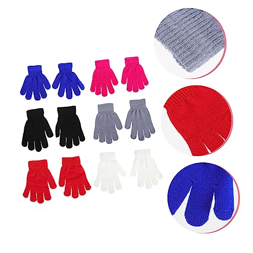 Beaupretty 6Pairs Keep Warm Gloves Yarn Full Finger Winter Gloves for Boys Lightweight for Outdoor Sports Like Skiing Hiking4