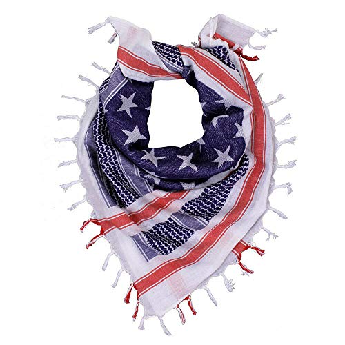 Thaweesuk Shop Red White And Blue 8 Piece Scarves Military Breathable Durable Arab Tactical Desert Scarf Face Mask Paisley Wrap Head Cotton 42'' X 42'' #TOP2