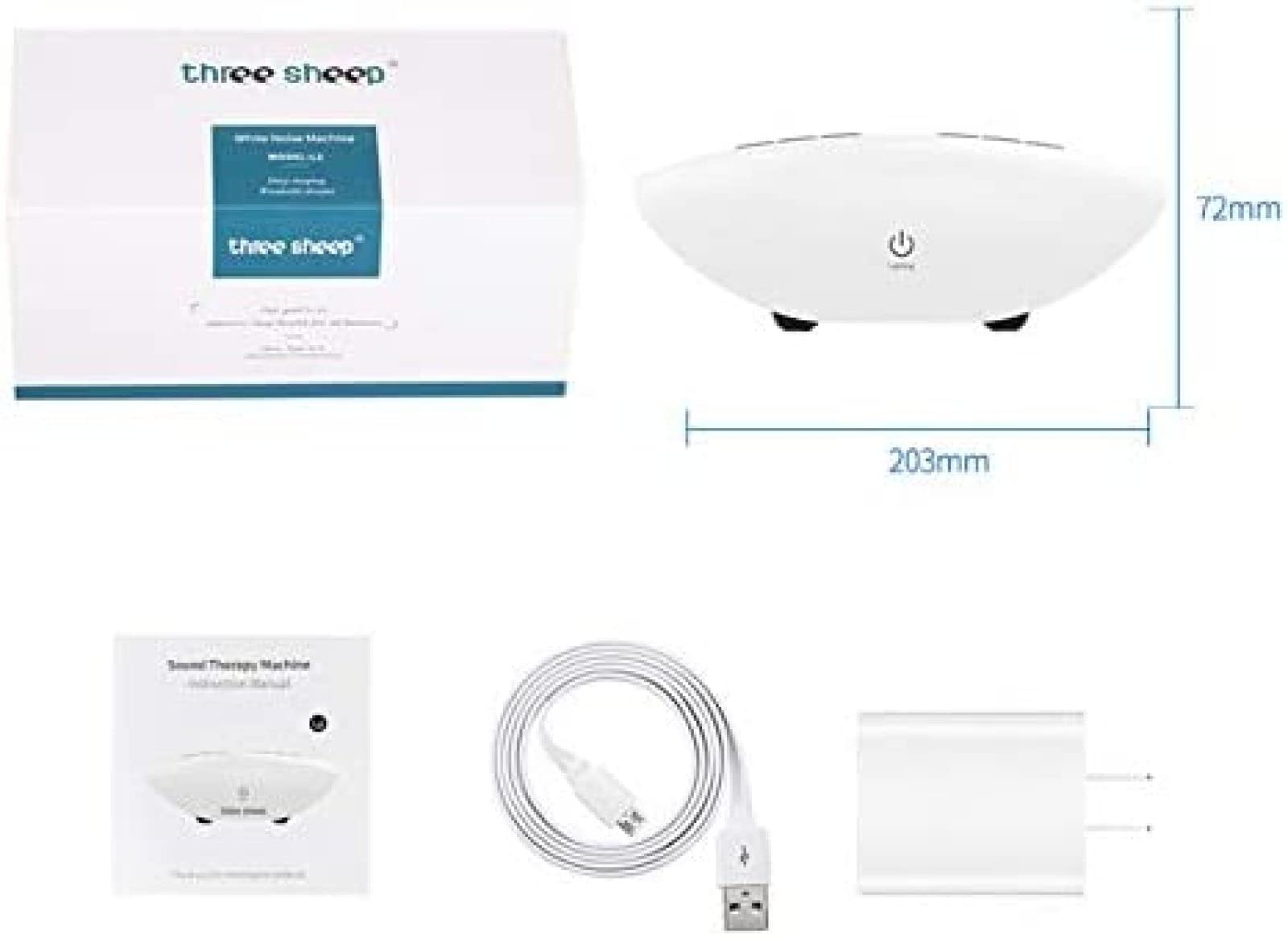 Máquina de Ruido Blanco, Terapia de Sonido para Dormir con luz, máquina de Ruido Blanco Generador de máquina de Sonido para Dormir, 3 Opciones de Temporizador, 15 Sonidos relajantes Naturale