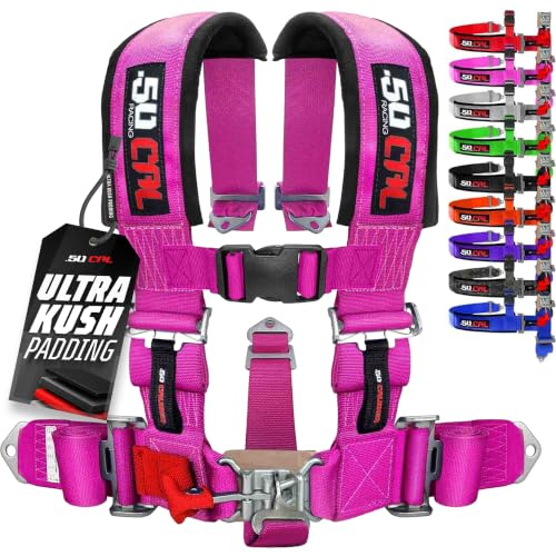 1pc 50 Cal Pink 5 Point Harness 3 inch Straps, Racing Harness Seat Belt