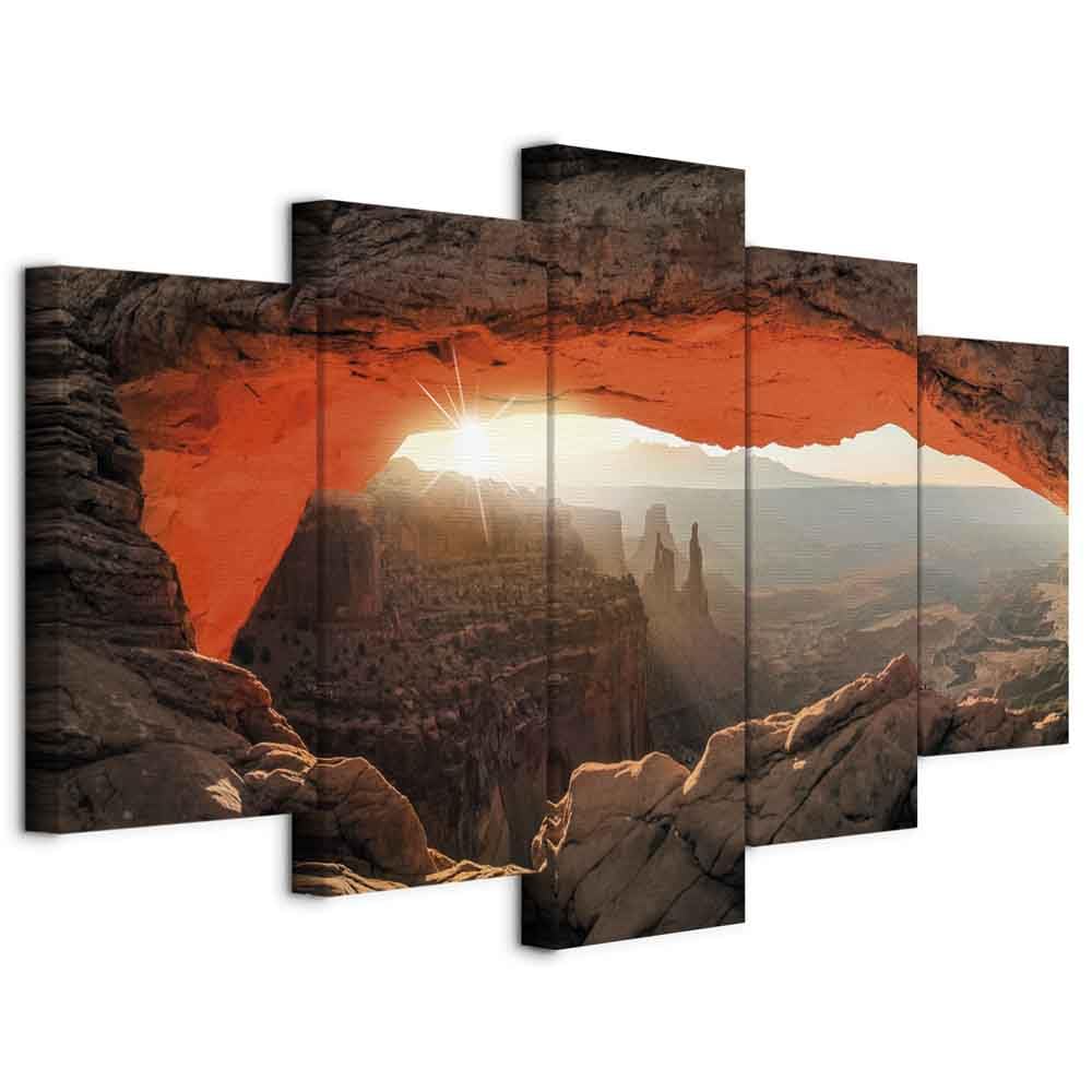 murando - Quadro Fonoassorbente Paesaggio 100x50 cm 5 Pezzi - Canvas - Quadri Acustici Componibili Grandi - Pannelli Fonoassorbenti Decorativi - Decorazione da Parete Soggiorno c-B-0240-b-m