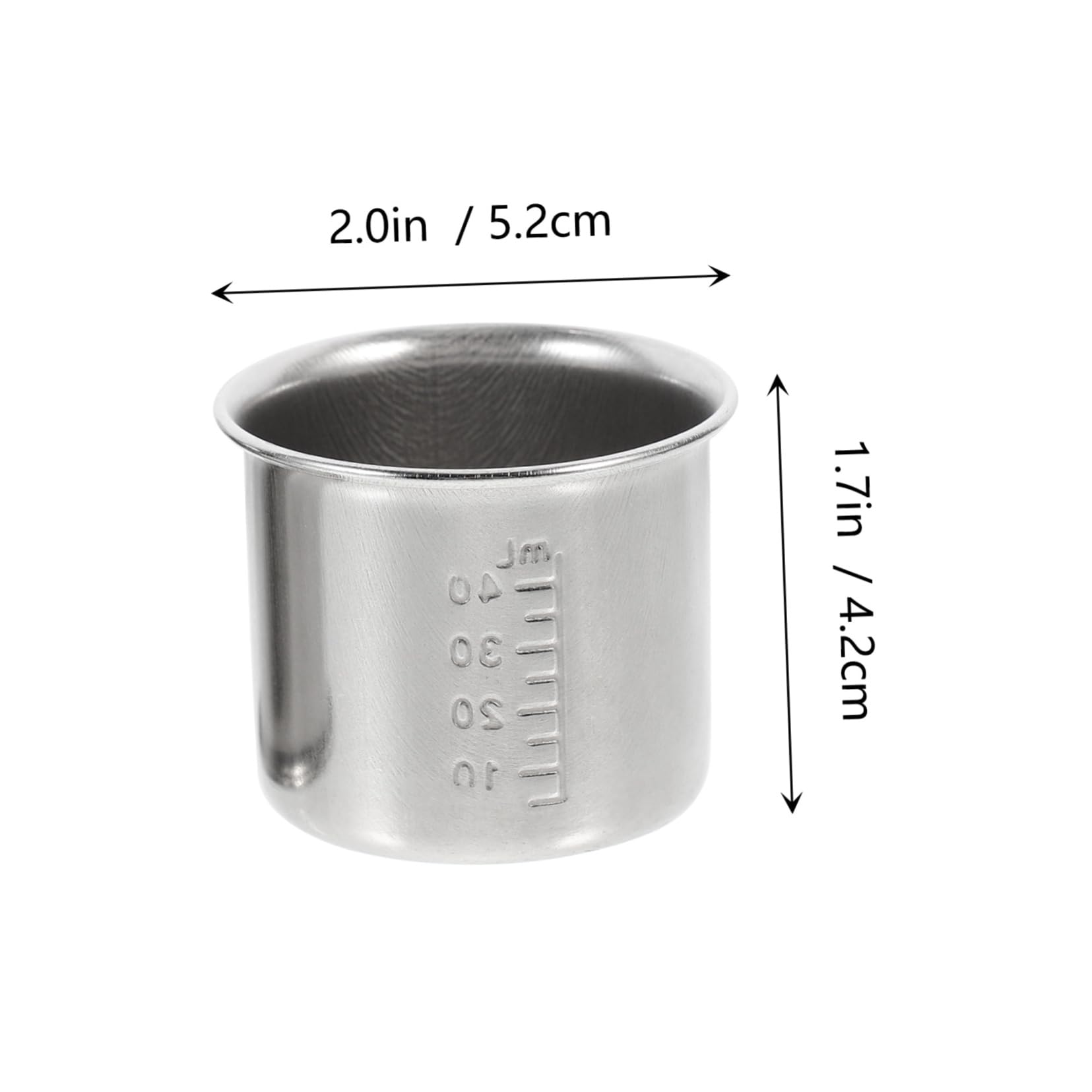 Unomor 40ml Medicine Cup Scale Stainless Steel Measuring Cups Wide Mouth Design Suitable for Babies Toddlers Adults