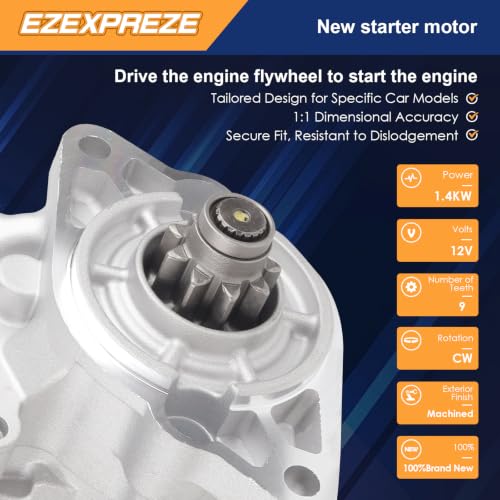 Image of Ezexpreze 410-52310 Starter for Kubota RTV 1100 RTV-X1100C RTV 1140 RTV-X1140 RTV-X1120 RTV-X900, Replace 428000-5400 428000-5401 77700-02602, 1.4KW OSGR
