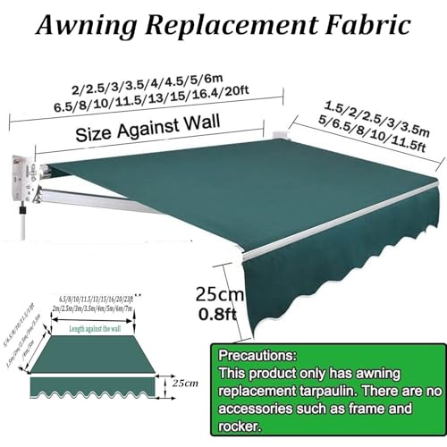 Toldo de repuesto de 3x2m gris impermeable para terrazas 7
