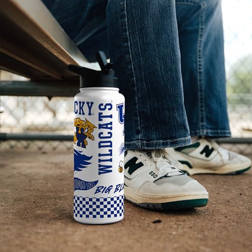 Image of Logo Brands NCAA Native 34 oz Quencher Water Bottle - | Local Icons Design | Double-Wall Insulated| Leak-Proof Lid & Built-In Straw