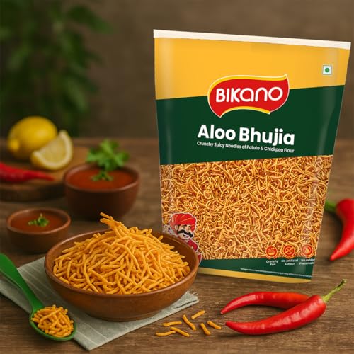 Image of Bikano Aloo Bhujia | Crunchy and Spicy Aloo Bhujia Snack | Perfect Tea-Time Namkeen - 1kg (Pack of 2)