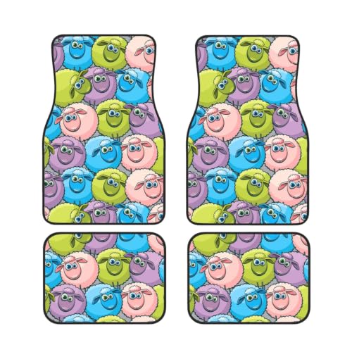 Alfombrillas para coche de neopreno con dibujo de oveja juego de 4 piezas antideslizantes
