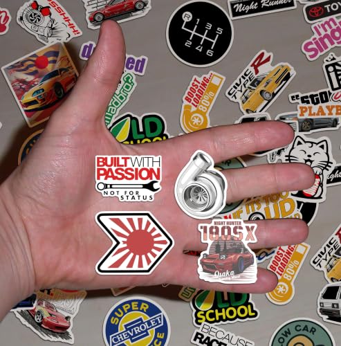 Image of WallDesign Race-Ready 50 Collection of Authentic JDM Sticker Set - Mobile, Laptop, Accessories, Gifting - Durable, Laminated, Quality Printed Vinyl for True Japanese Speed Culture Car Fans