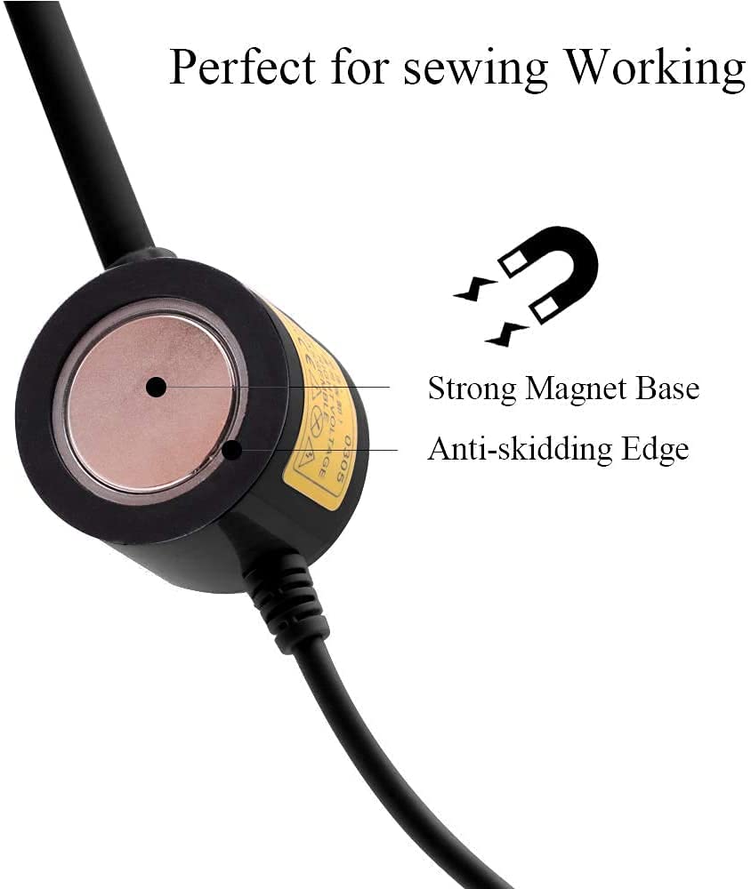 Sewing Machine Light 30 LED's, Lamp with Flexible Gooseneck Magnetic Mounting Base Working Lamp for Home Study Night Work, Workbench Lathe Drill Presses 3D Printer (Black) — Amazon image 2