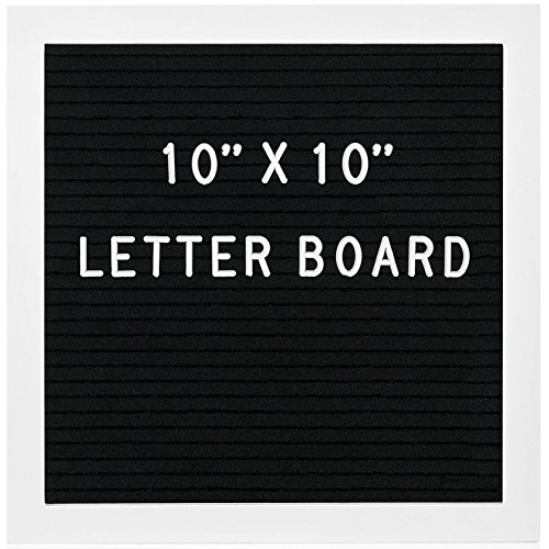 Letter Board 10x10 Inch - Felt Letter Board White Frame R002