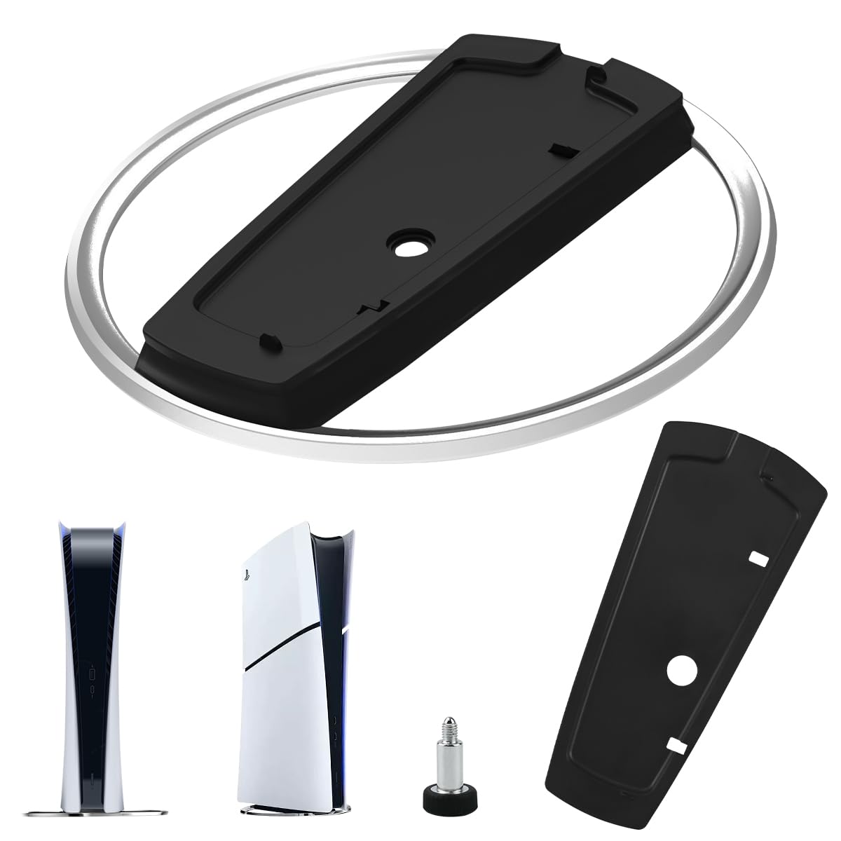 Support Vertical pour PS5, Support pour Playstation 5 Slim, PS5 Slim/PS5 pour Playstation 5 Discs Et Numérique, Support Vertical pour Console PS5 Slim, Robuste Et Solide, Noir