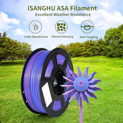 Image of Colored ASA Filament 1.75 + /- 0.02mm - UV /Rain /Heat Resistant Durable 3D Printer Filament, No Warping, Non Odor & Fumes - Perfect for Outdoor Functional Mechanical Parts, 1kg (2.2lbs) Spools