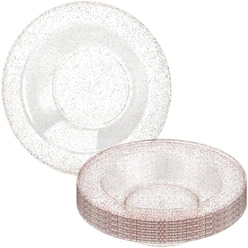Glitter Rose Gold Premium Plastic Round Soup Bowl - 14 oz, 10 Count (Pack of 1) - Elegant Durable Plastic, Ideal for Weddings, Parties & Events image 5