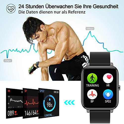 Popglory Smartwatch, fitnesstracker met bloeddrukmeting, fitnesshorloge met hartslagmeter, slaapmonitor, IP67 waterdicht… - Image 4