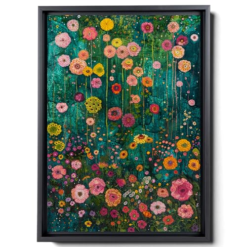 Flower Garden by Gustav Klimt Canvas Art Print, Reproduction Print, Abstract Landscape Wall Art. Giclee Prints Canvas Fine Art for Wall Decor- Fine Art Print, Wall