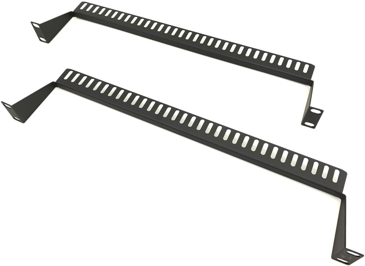 2 Pack 1U 19” Server Rack Cable Management Panel w/D-Ring Hooks - 1U Horizontal or Vertical Wire and Cord Manager - Made in Taiwan (O Type -32 Port)